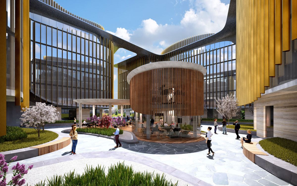 ARC’s three new A-grade quality office buildings will be connected by a contemporary landscaped courtyard