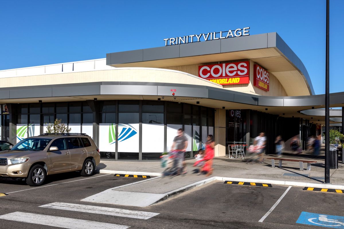 One neighbourhood centre on the market is Trinity Village in Perth’s northern suburbs, and is anchored by a Coles supermarket. Photo: Supplied