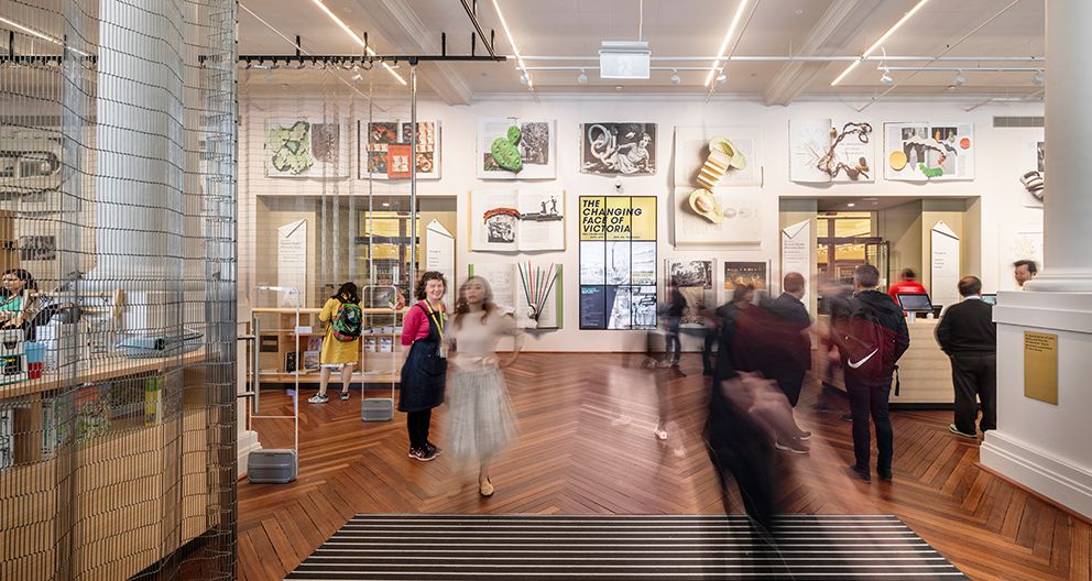 The Russell Street entrance and Welcome Zone, comprising Guild café, Readings bookshop and collaborative space, was completed as part of Stage 1 of Vision 2020. Prior to this, the Russell Street entrance was closed for more than a decade. (Images: Architectus and Schmidt Hammer Lassen Architects)