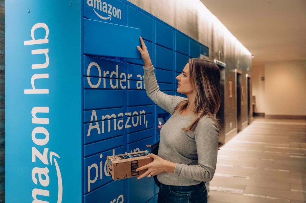 Customers opting for a pickup option can retrieve their deliveries from an Amazon Hub Locker. (Image: Amazon)