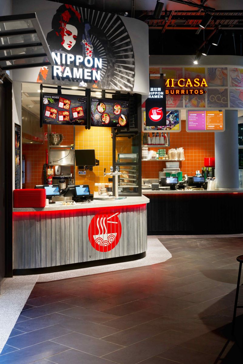 Complementing Yo! Sushi, Nippon Ramen serves warm Japanese ramen and bento boxes.