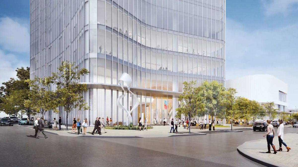 Public plazas enable the activation of the area while the building’s full height glazing enables views to the south over the Swan River and to the east over the Supreme Court Gardens and Langley Park.